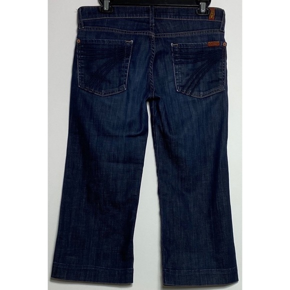 7 For All Mankind Women’s Dojo Capri Crop Dark Blue Jeans Size 27 - Picture 6 of 8
